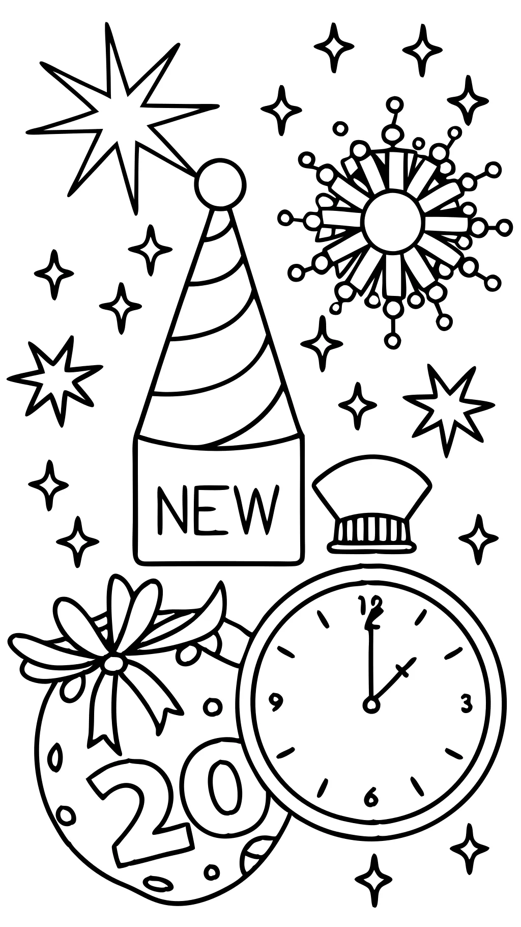 new year coloring pages printable